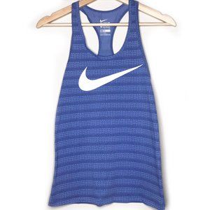 Nike Dri Fit Blue Stripes Workout Tank Top